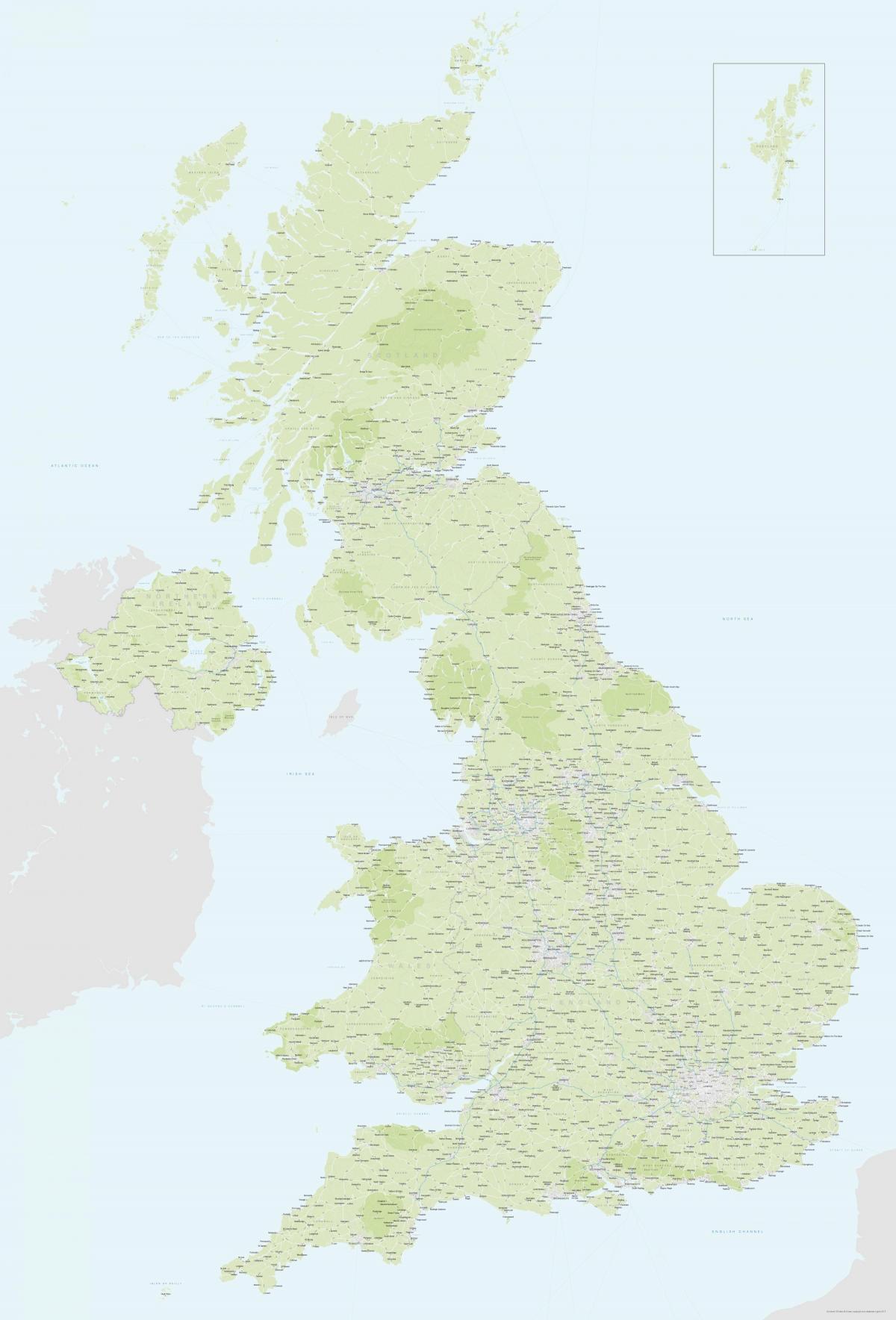 خريطة كبيرة للمملكة المتحدة (المملكة المتحدة)