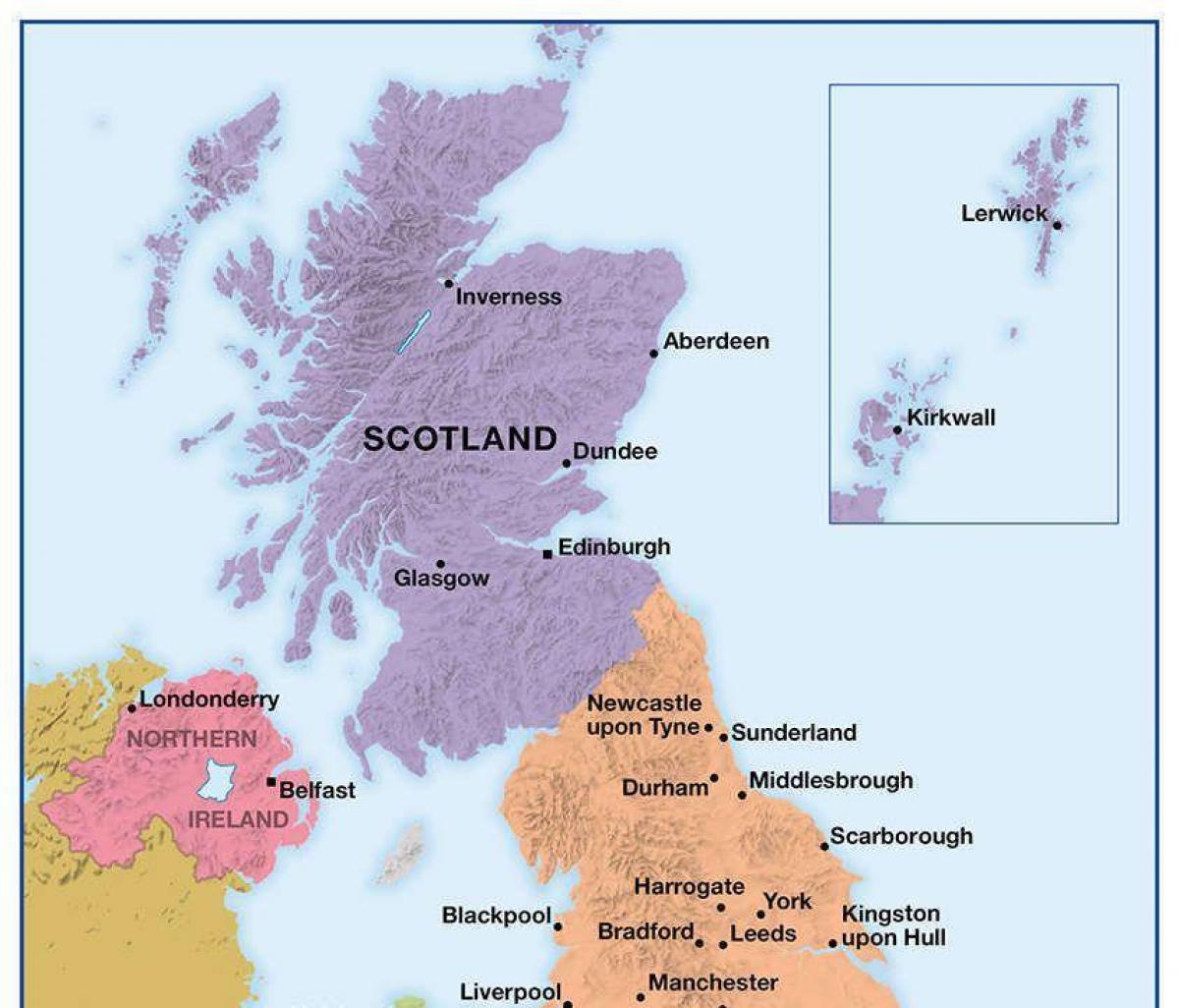 خريطة شمال المملكة المتحدة