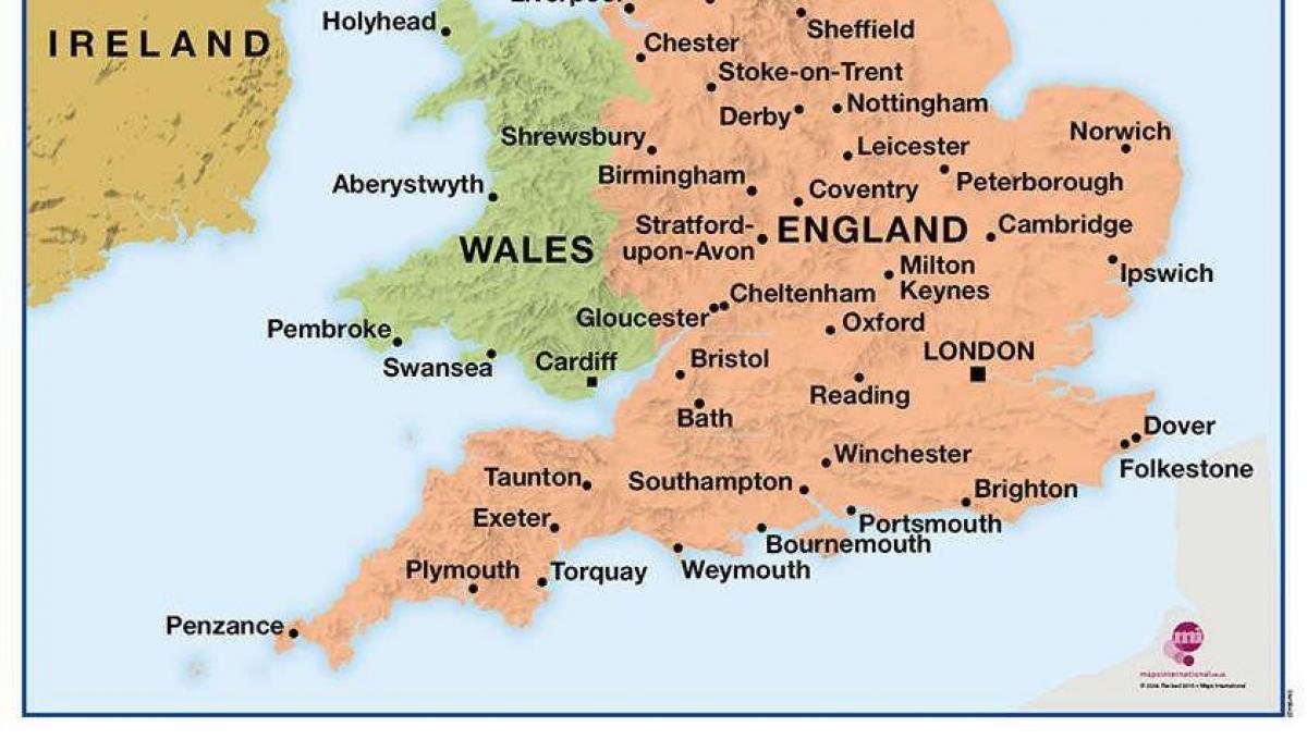 خريطة جنوب المملكة المتحدة