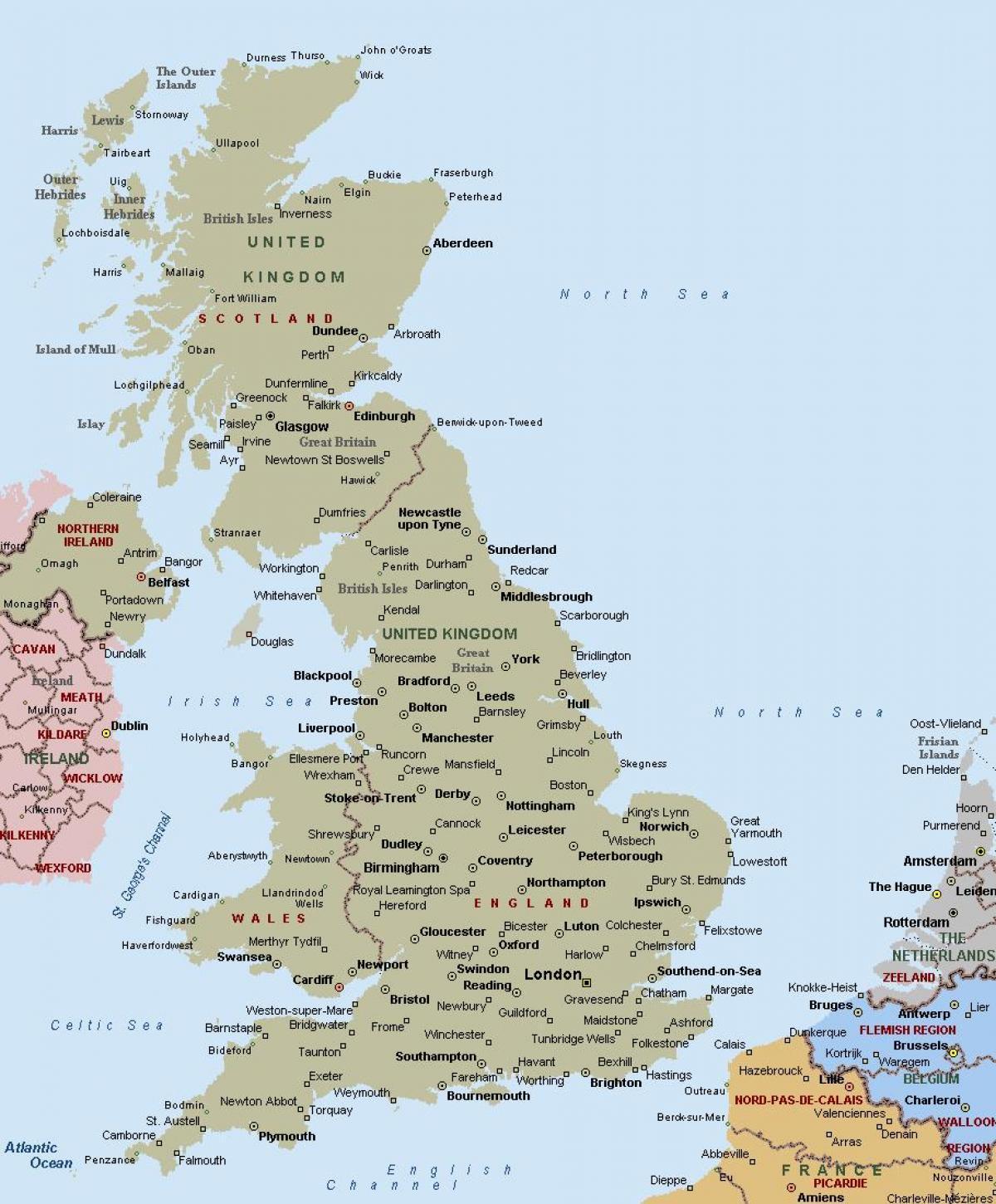 المملكة المتحدة (المملكة المتحدة) خريطة المدينة