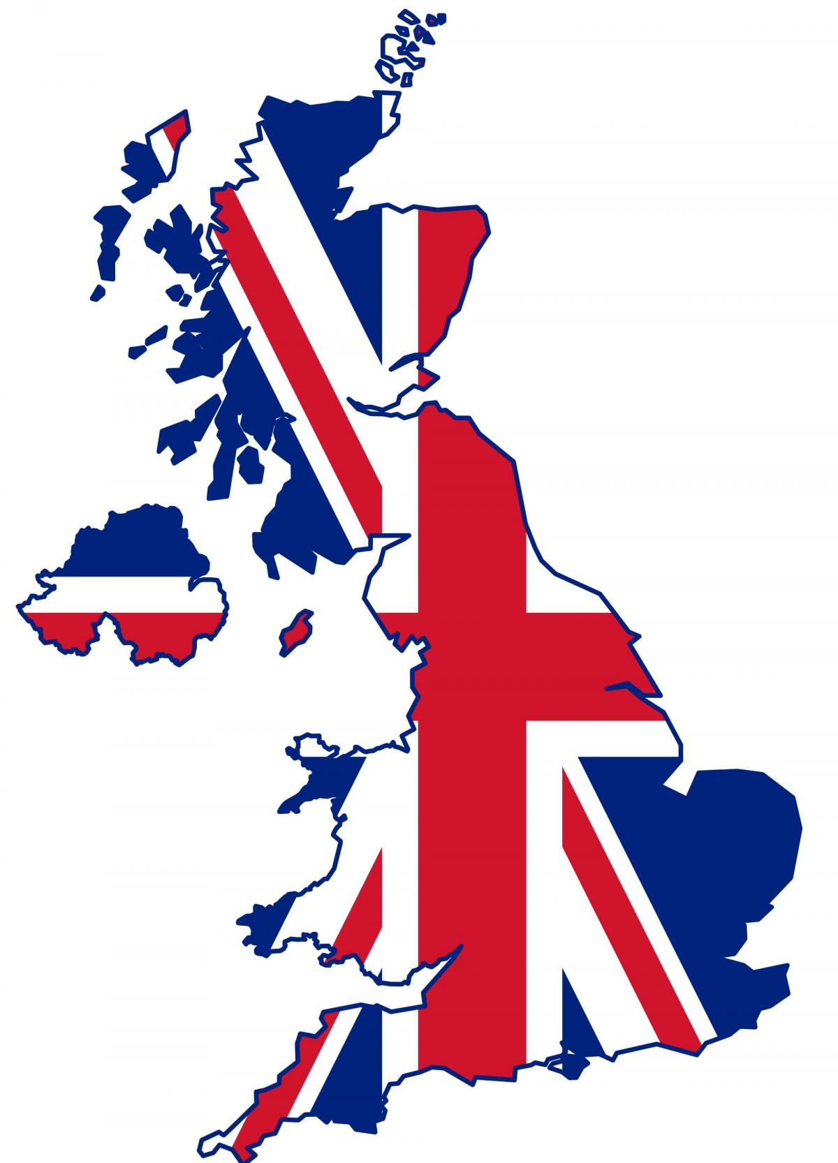 خريطة المملكة المتحدة (المملكة المتحدة) العلم