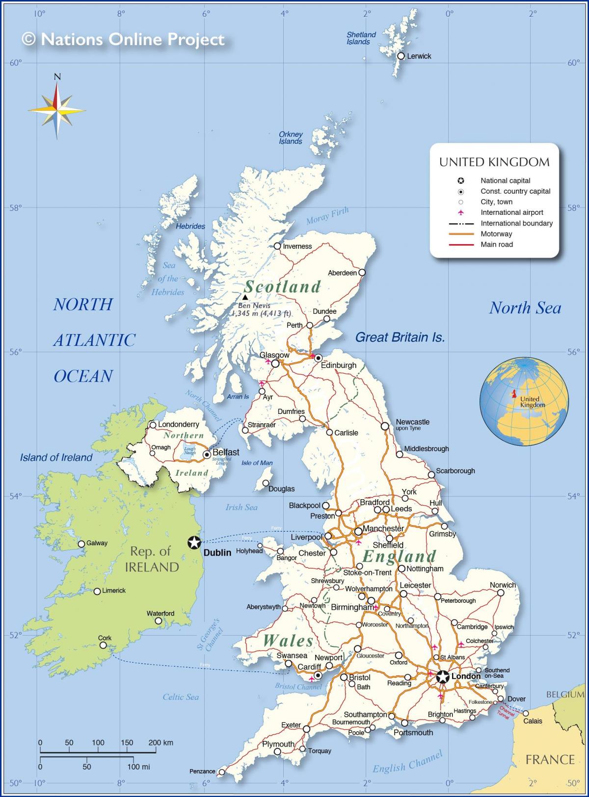 خريطة البلد المملكة المتحدة (المملكة المتحدة)