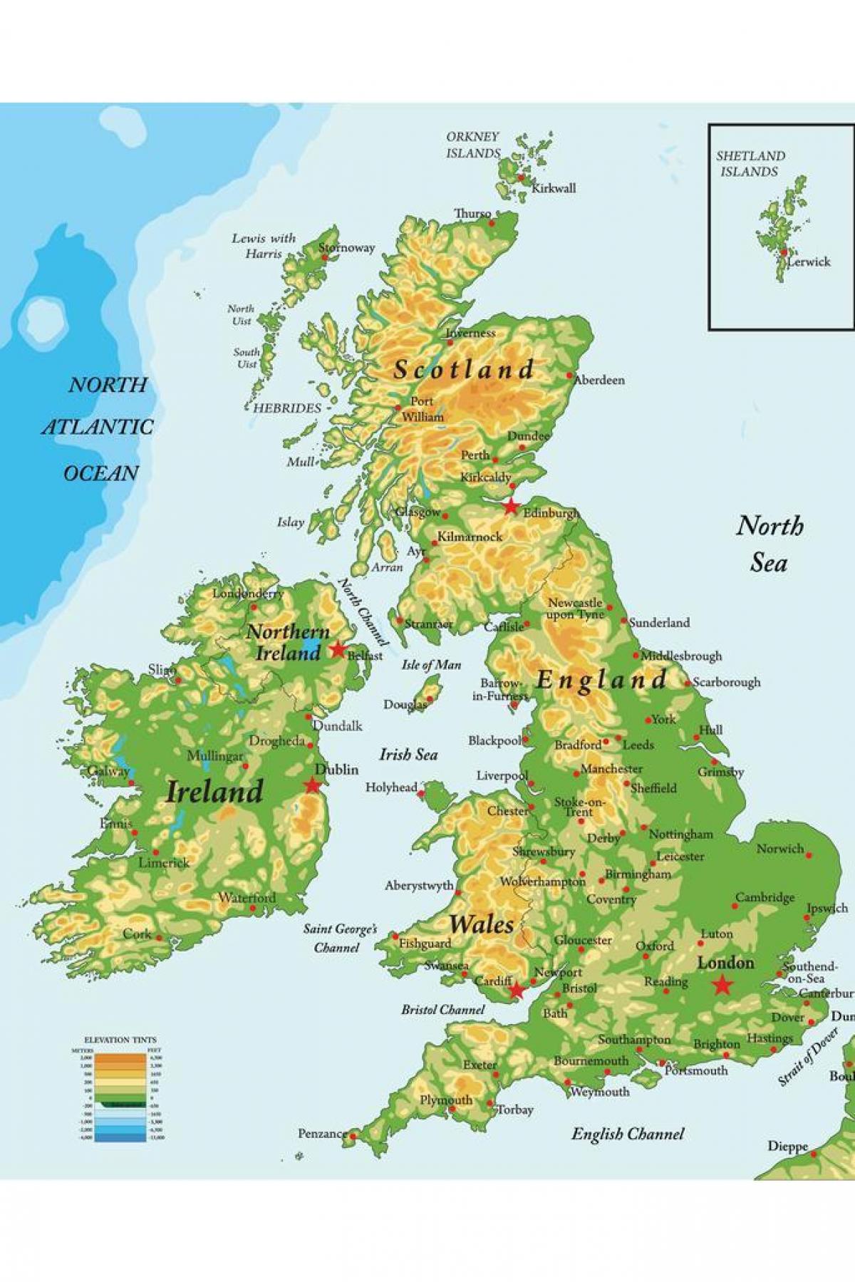 خريطة جبال في المملكة المتحدة
