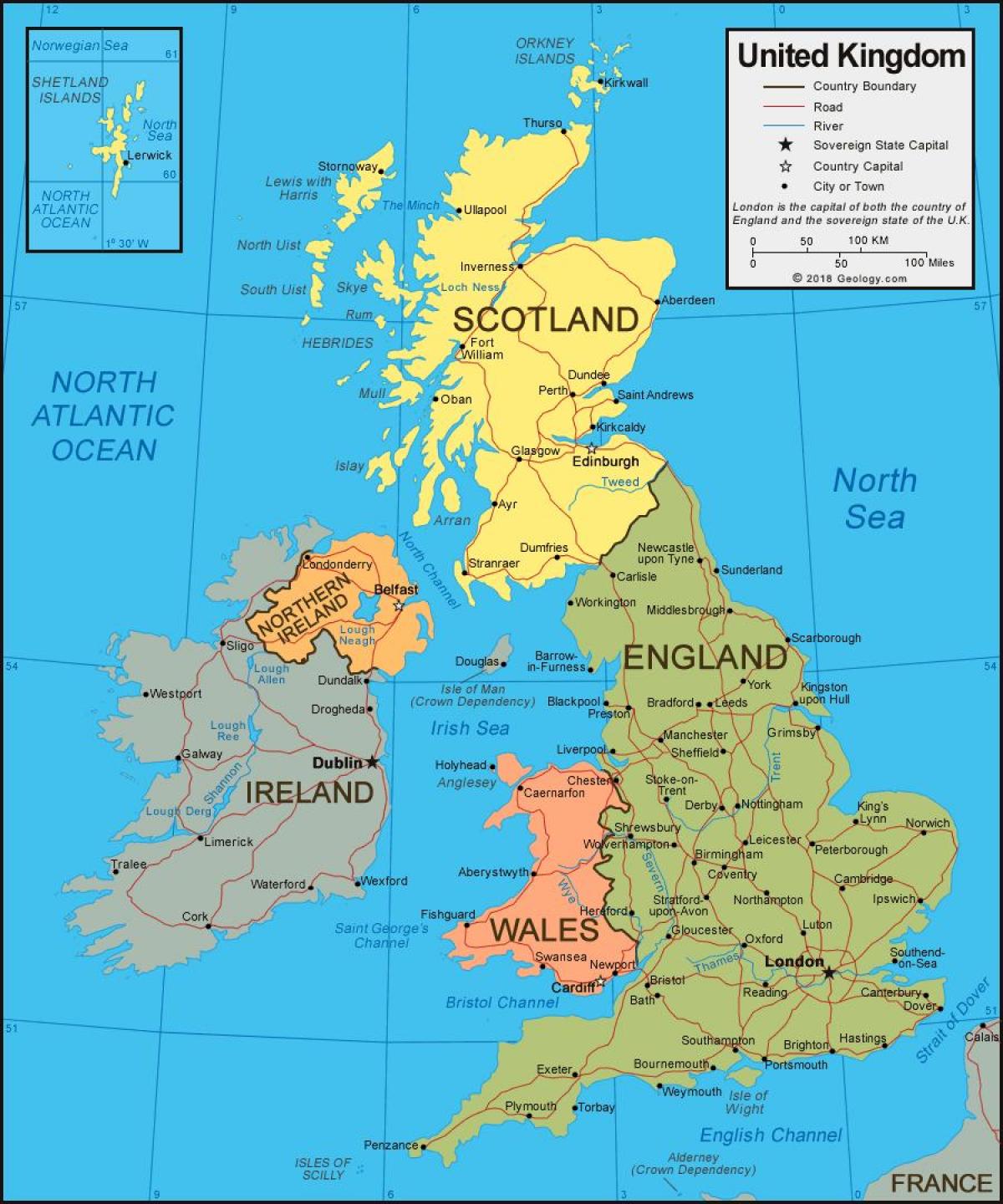 المملكة المتحدة (المملكة المتحدة) على خريطة