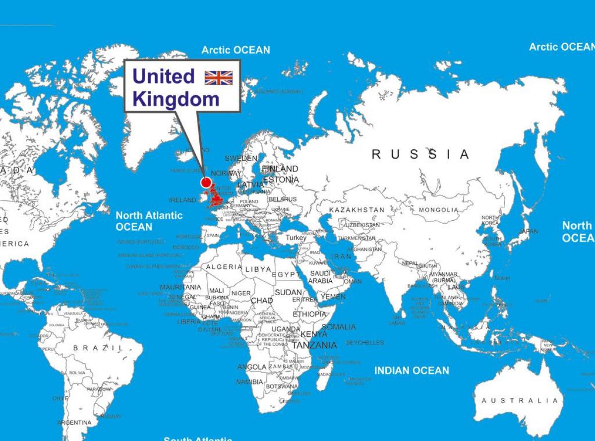 المملكة المتحدة (المملكة المتحدة) موقع على خريطة العالم