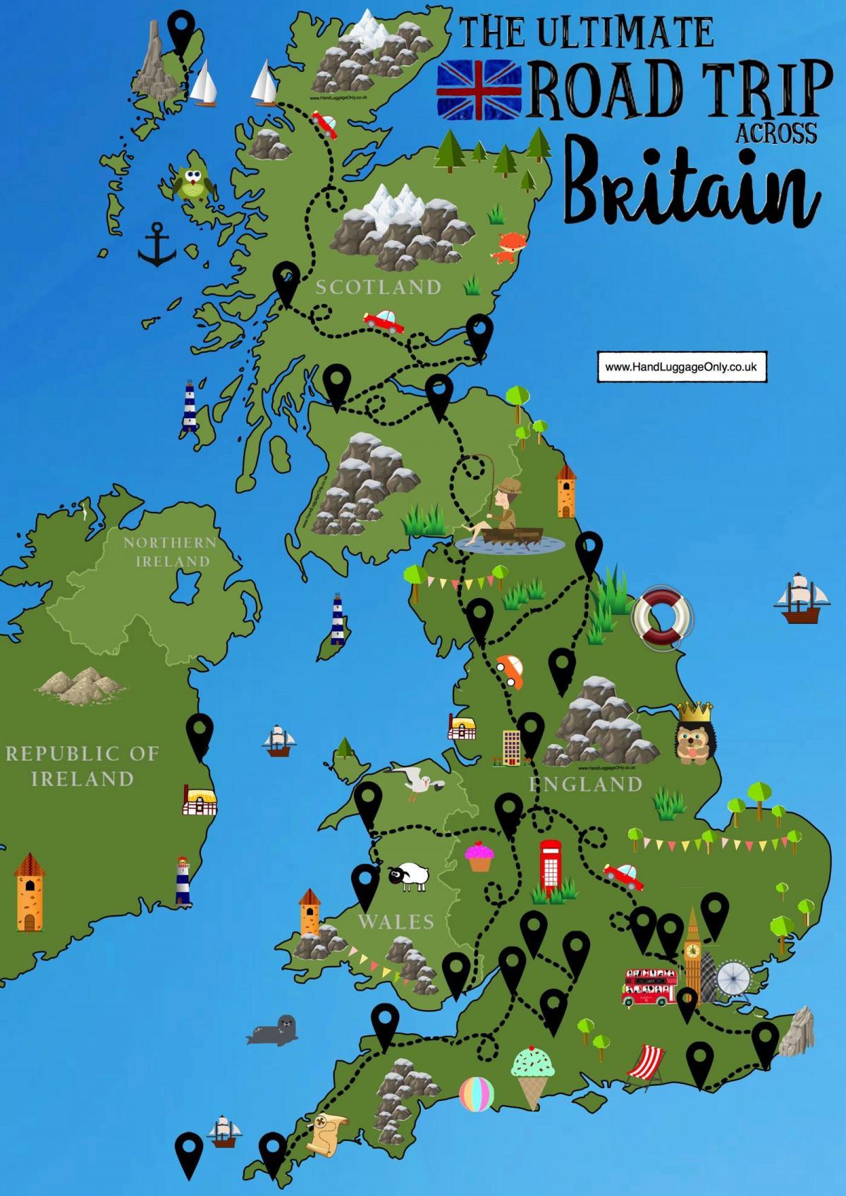 المملكة المتحدة (المملكة المتحدة) خريطة السفر